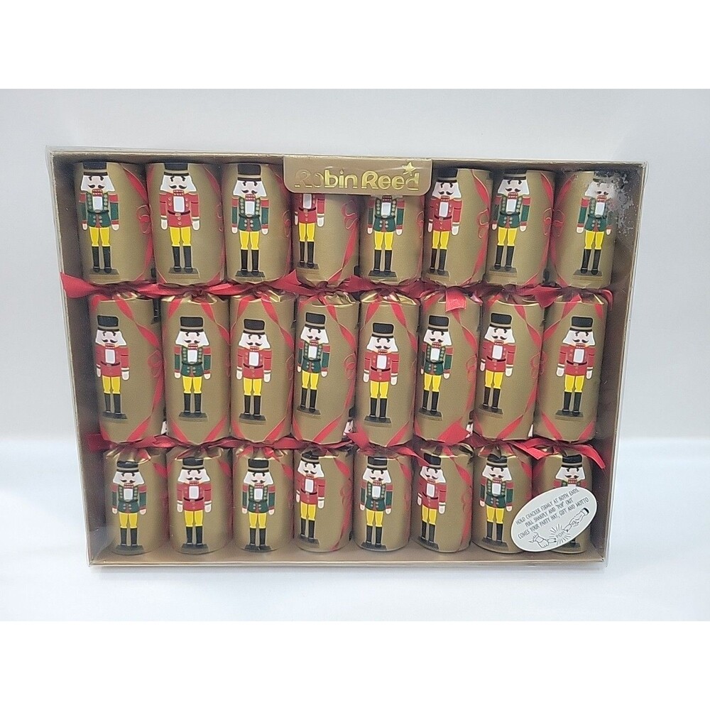 Robin Reed English H5 Christmas Crackers Gold Nutcracker Holiday Party Favors 8